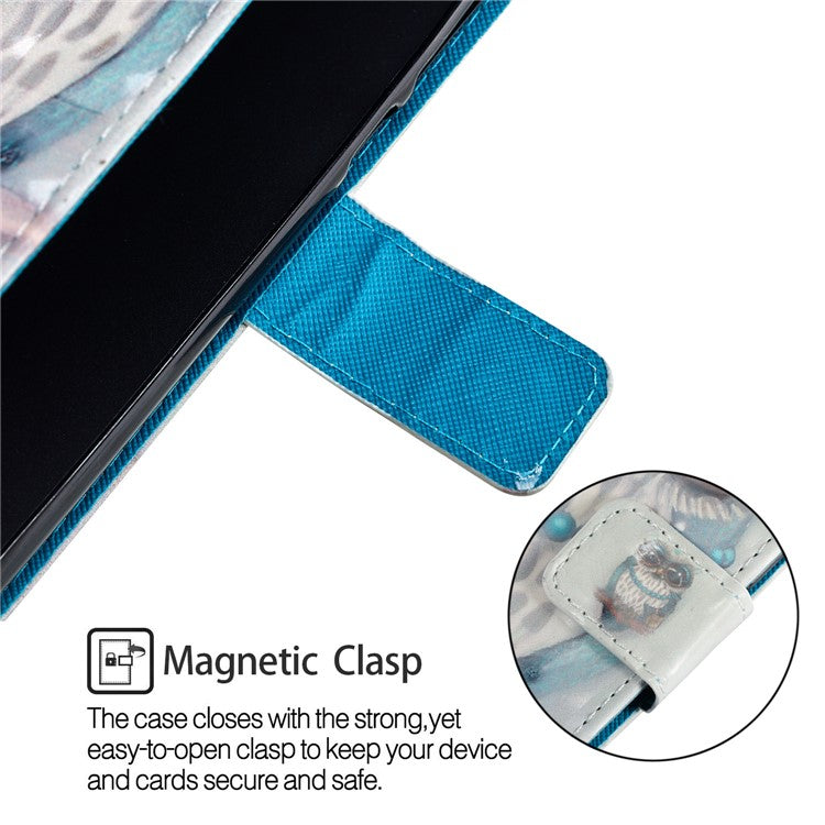 Pattern Printing Wallet Leather Flip Stand Phone Cover for Huawei P20 - Owl on the Branch