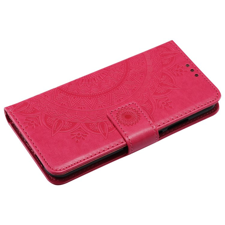 Imprinted Mandala Pattern PU Leather Wallet Stand Cover Case for Huawei P20 Lite / Nova 3e - Rose