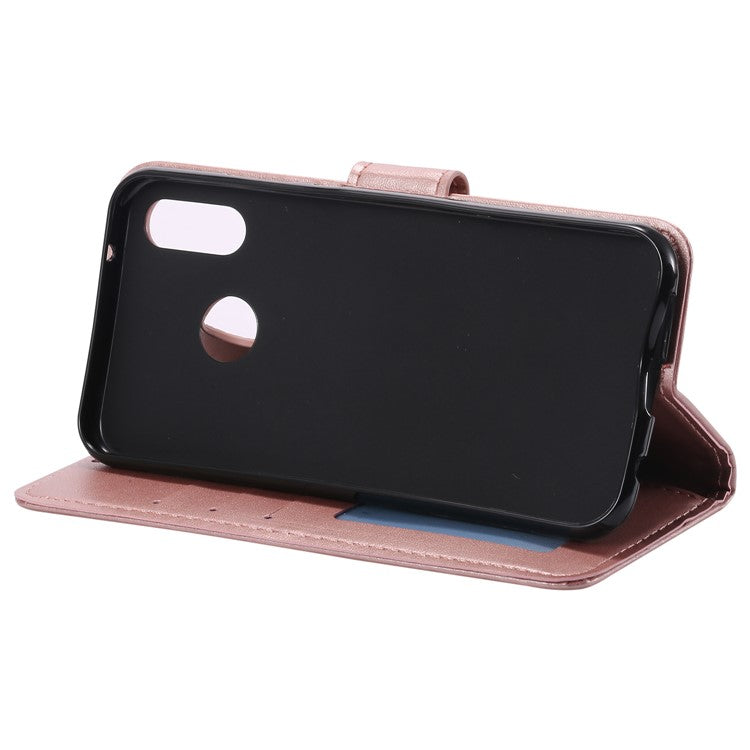 Imprinted Mandala Pattern Leather Wallet Phone Casing for Huawei P20 Lite / Nova 3e - Rose Gold