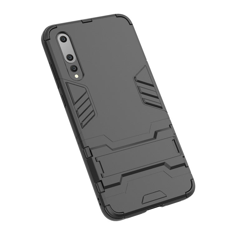 Cool Guard PC TPU Combo Mobile Casing with Kickstand for Huawei P20 Pro - Black