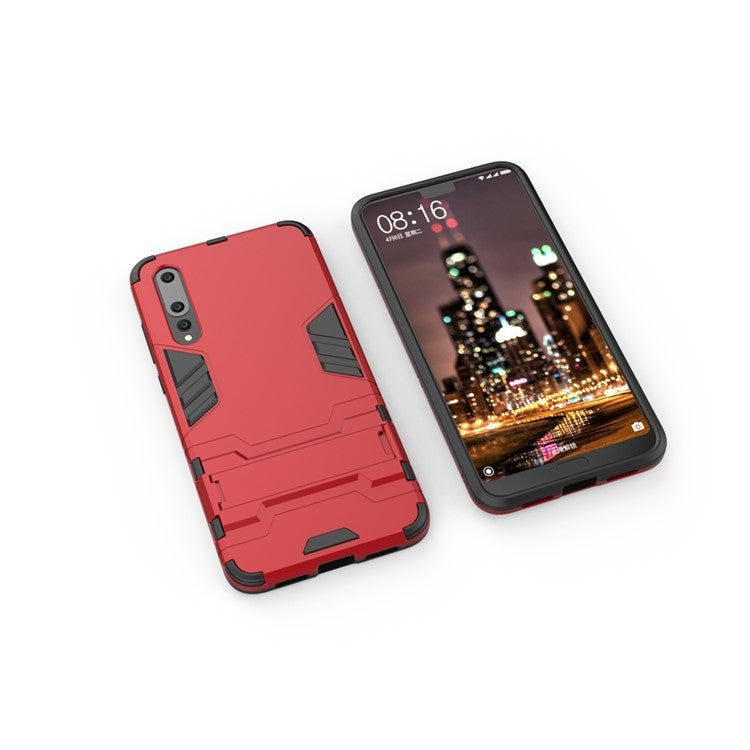 Cool Guard PC TPU Combo Mobile Phone Casing with Kickstand for Huawei P20 Pro - Red