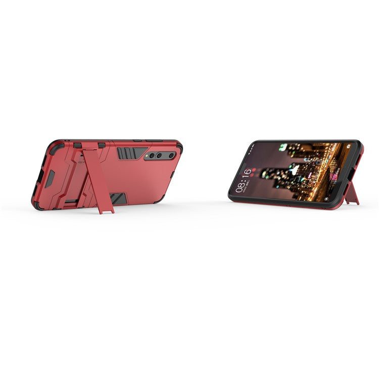Cool Guard PC TPU Combo Mobile Phone Casing with Kickstand for Huawei P20 Pro - Red