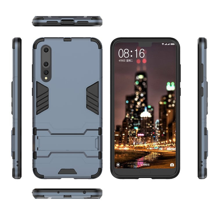 Cool Guard PC TPU Hybrid Mobile Phone Shell with Kickstand for Huawei P20 Pro - Dark Blue