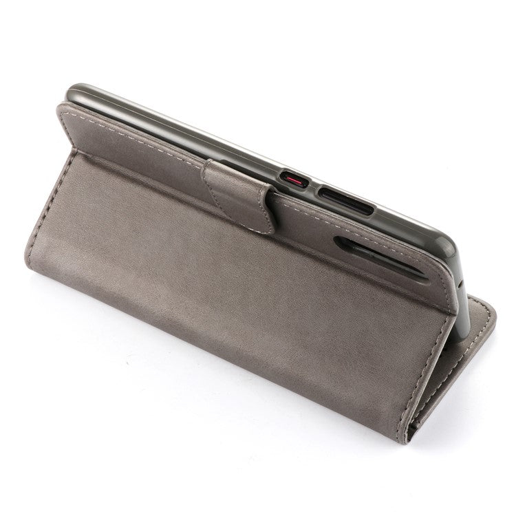 LC.IMEEKE Wallet Leather Stand Cover for Huawei P20 Pro Dual Sided Magnetic Clasp Cover Case - Grey