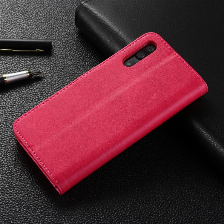 LC.IMEEKE Wallet Leather Case with Stand for Huawei P20 Pro Dual Sided Magnetic Clasp Cover Case - Rose