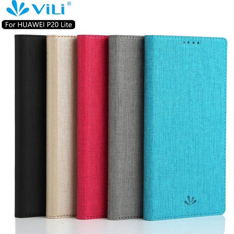 VILI DMX Auto-absorbed Card Holder Leather Case for Huawei P20 Lite / Nova 3e - Black