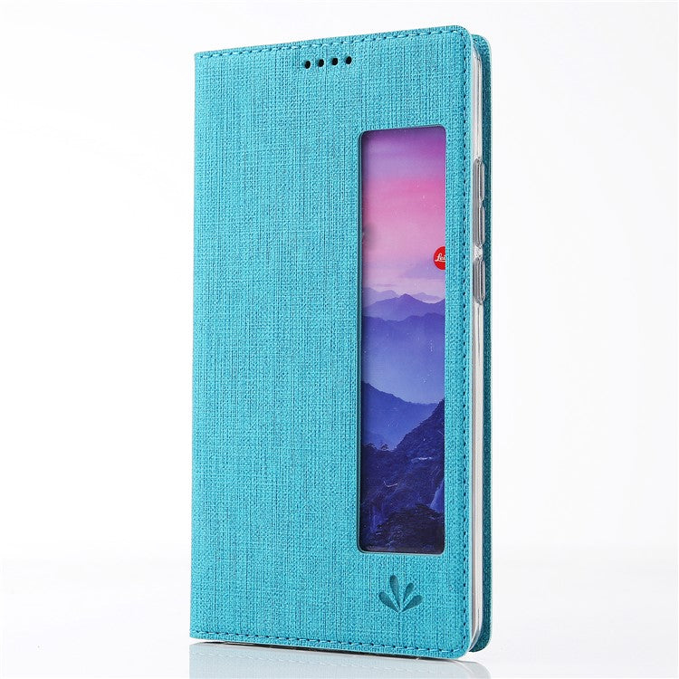 VILI DMX Cross Texture View Window Leather Protection Mobile Phone Case for Huawei P20 Pro - Blue