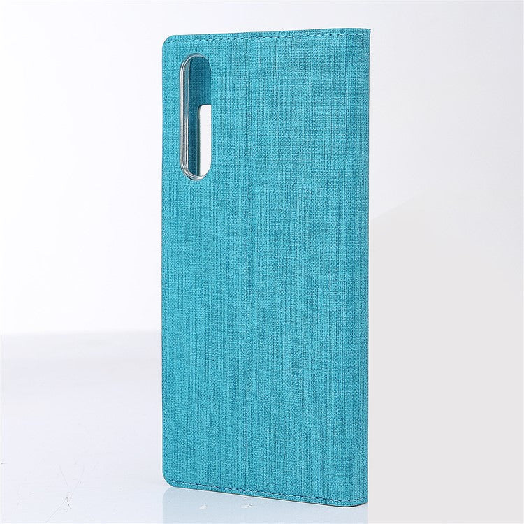VILI DMX Cross Texture View Window Leather Protection Mobile Phone Case for Huawei P20 Pro - Blue
