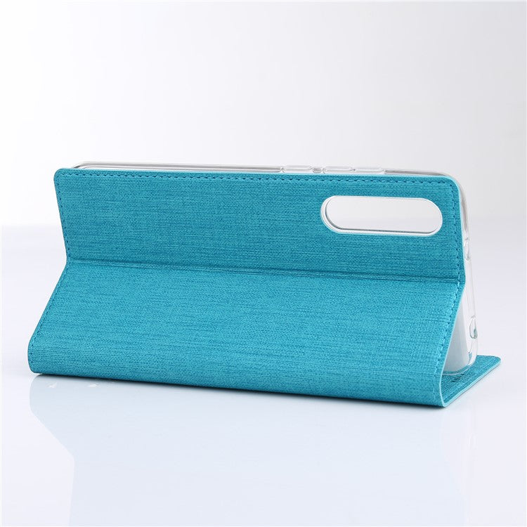 VILI DMX Cross Texture View Window Leather Protection Mobile Phone Case for Huawei P20 Pro - Blue
