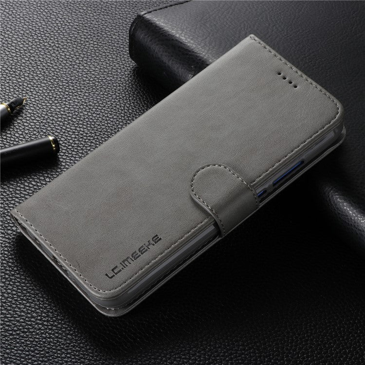 LC.IMEEKE Leather Mobile Phone Case for Huawei P20 Lite/Nova 3e with Reversible Magnetic Clasp Wallet Stand Functions  - Grey