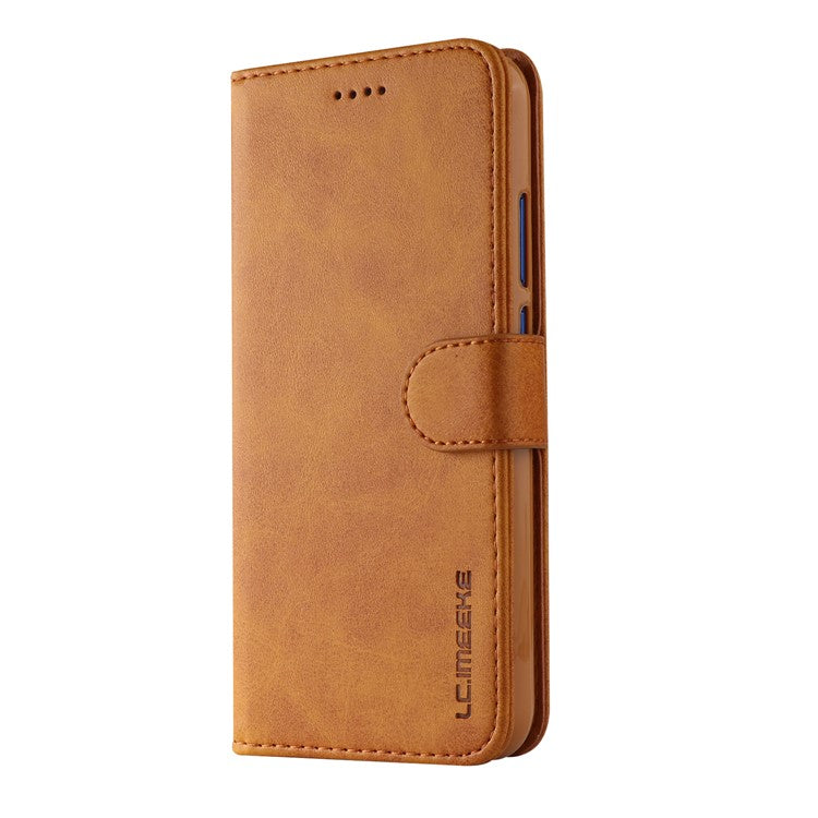 LC.IMEEKE Leather Mobile Phone Case for Huawei P20 Lite/Nova 3e with Reversible Magnetic Clasp Wallet Stand Functions  - Brown