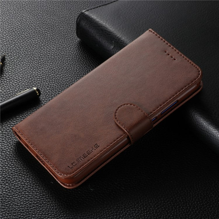 LC.IMEEKE Leather Mobile Phone Case for Huawei P20 Lite/Nova 3e with Reversible Magnetic Clasp Wallet Stand Functions  - Coffee