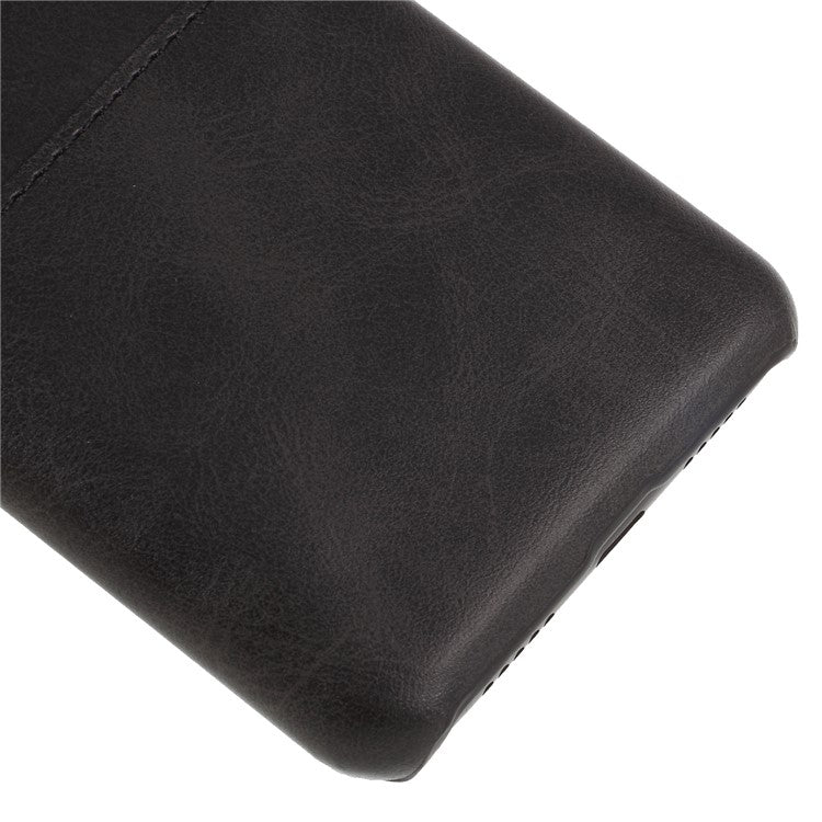 PU Leather Coated PC Phone Cover with Card Holder for Huawei P20 Pro - Black