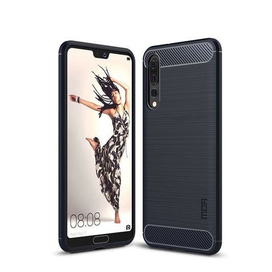 MOFI Carbon Fiber Texture Brushed TPU Mobile Phone Shell for Huawei P20 Pro - Blue