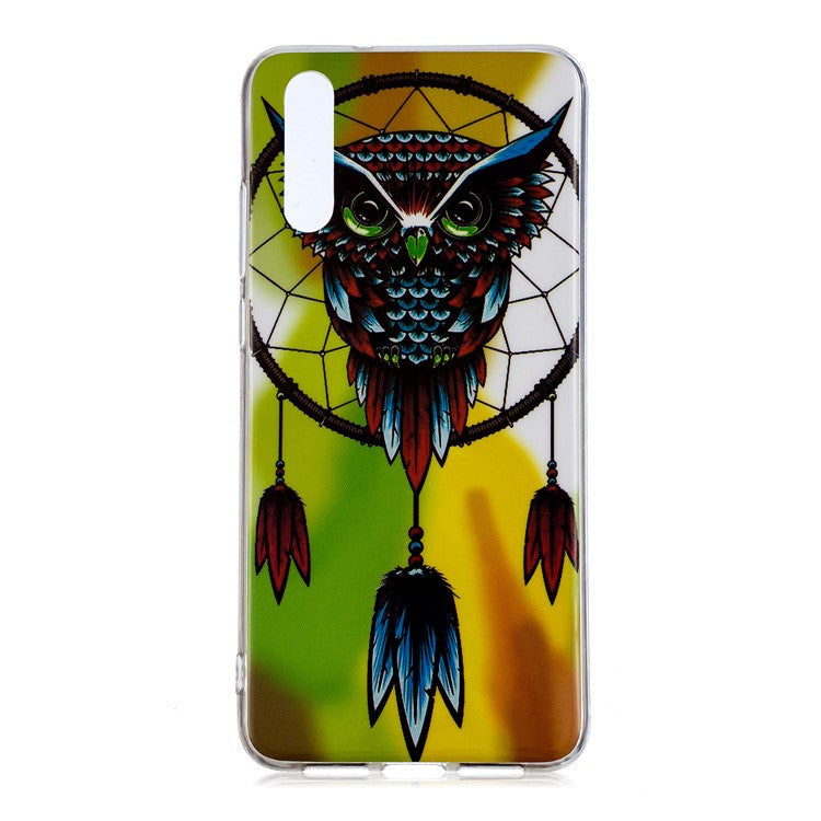 Luminous IMD Patterned Soft TPU Gel Cover for Huawei P20 Pro - Owl and Dream Catcher