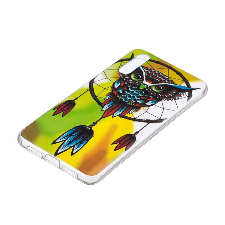 Luminous IMD Patterned Soft TPU Gel Cover for Huawei P20 Pro - Owl and Dream Catcher