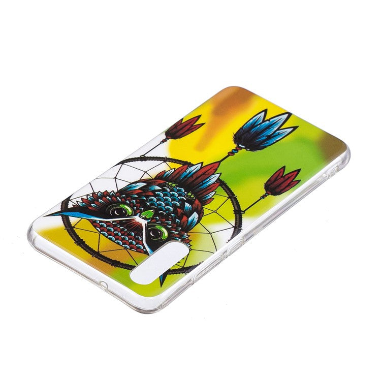Luminous IMD Patterned Soft TPU Gel Cover for Huawei P20 Pro - Owl and Dream Catcher