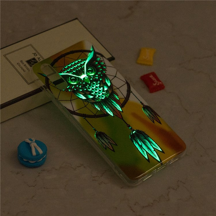 Luminous IMD Patterned Soft TPU Gel Cover for Huawei P20 Pro - Owl and Dream Catcher