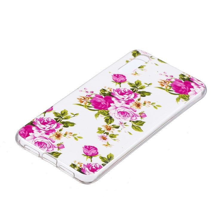 Luminous IMD Patterned Soft TPU Phone Cover for Huawei P20 Pro - Blooming Flower
