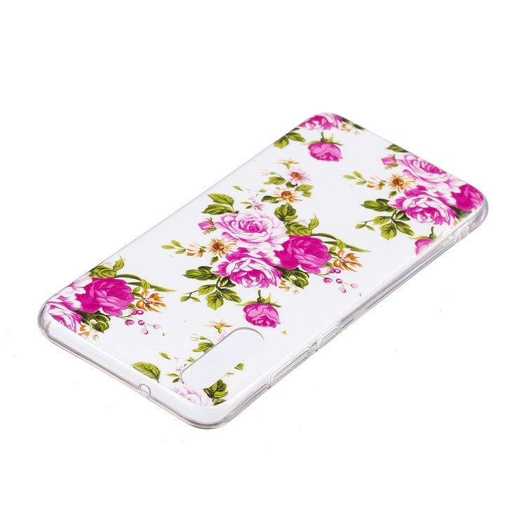 Luminous IMD Patterned Soft TPU Phone Cover for Huawei P20 Pro - Blooming Flower