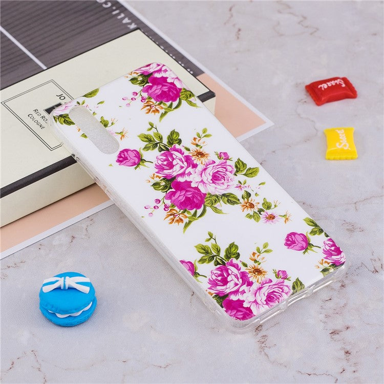 Luminous IMD Patterned Soft TPU Phone Cover for Huawei P20 Pro - Blooming Flower
