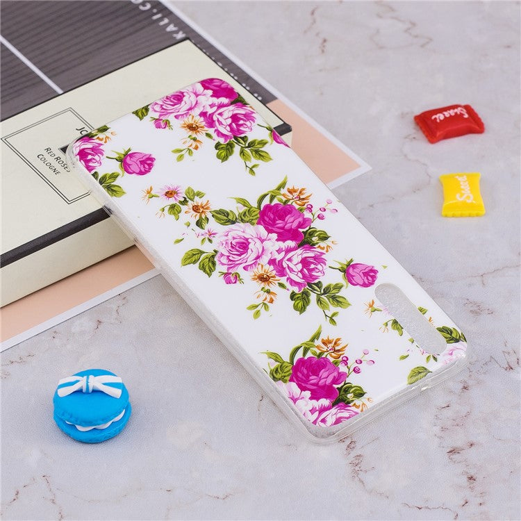 Luminous IMD Patterned Soft TPU Phone Cover for Huawei P20 Pro - Blooming Flower