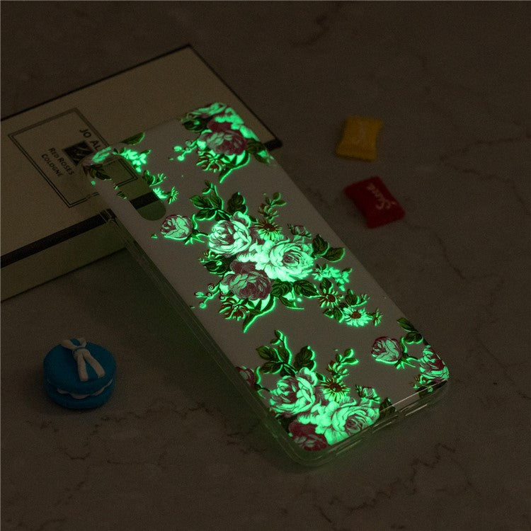 Luminous IMD Patterned Soft TPU Phone Cover for Huawei P20 Pro - Blooming Flower