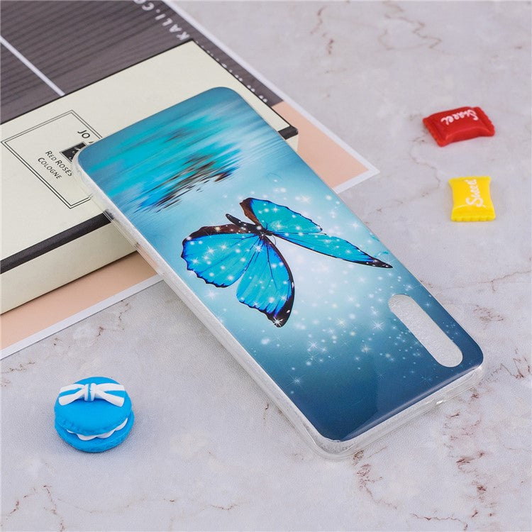 Luminous IMD Patterned Soft TPU Phone Shell for Huawei P20 Pro - Blue Butterfly