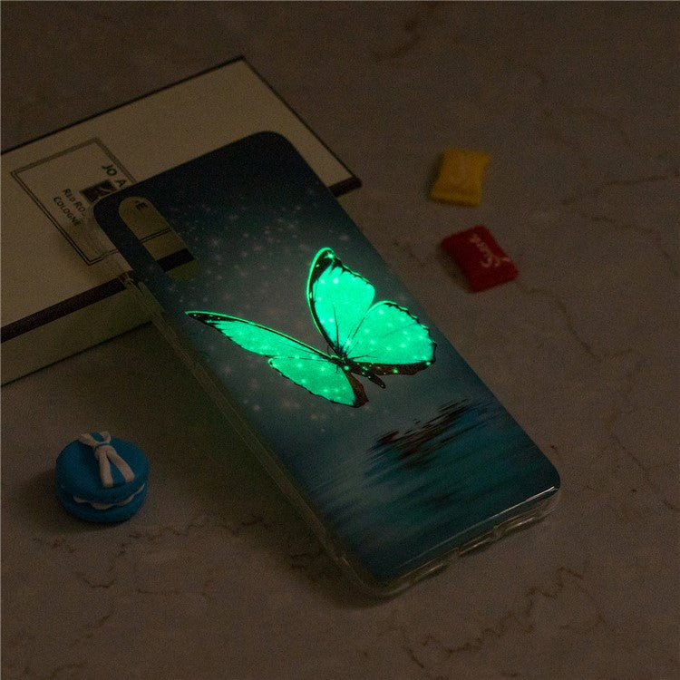 Luminous IMD Patterned Soft TPU Phone Shell for Huawei P20 Pro - Blue Butterfly