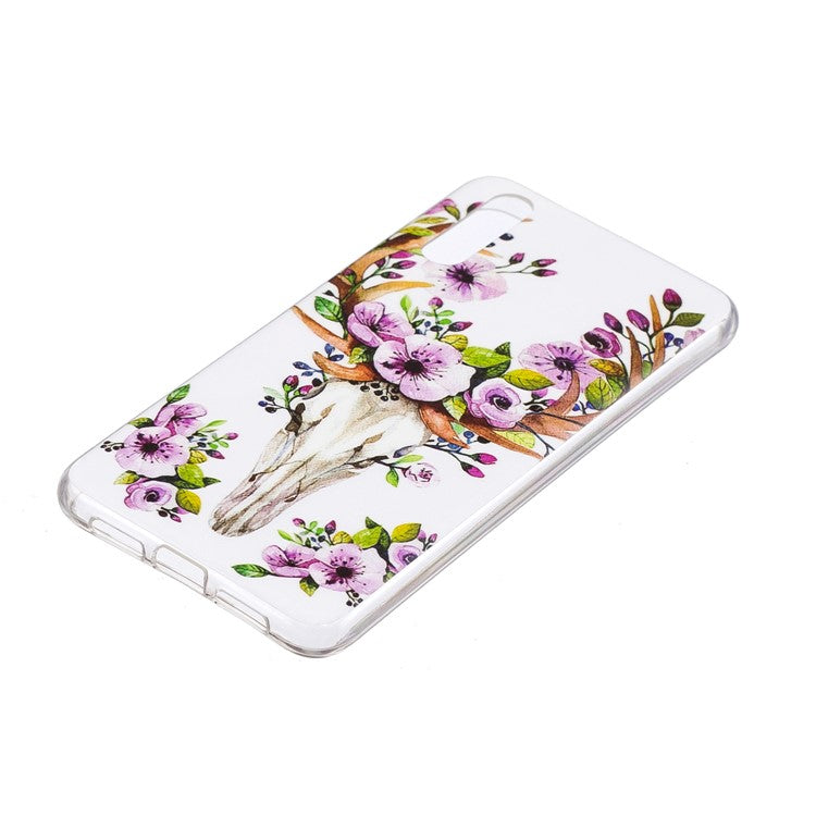 Luminous IMD Patterned Soft TPU Mobile Case for Huawei P20 Pro - Flowered Elk