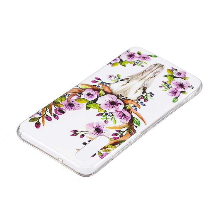 Luminous IMD Patterned Soft TPU Mobile Case for Huawei P20 Pro - Flowered Elk