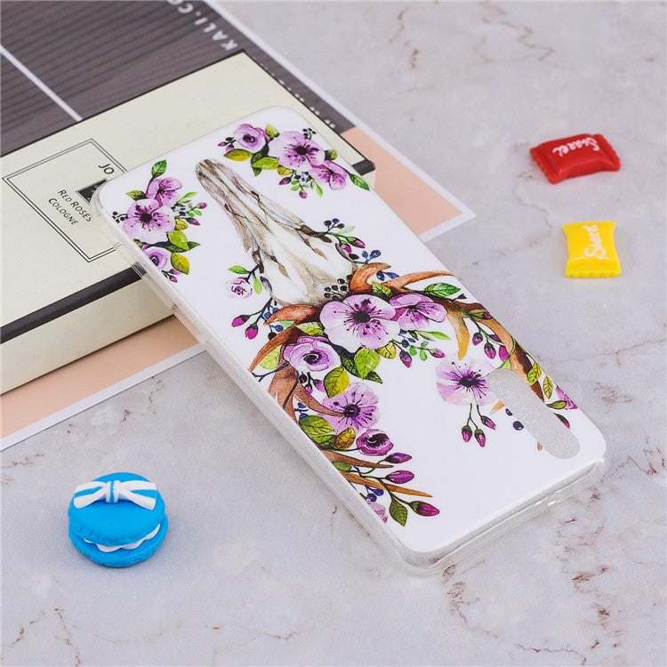 Luminous IMD Patterned Soft TPU Mobile Case for Huawei P20 Pro - Flowered Elk