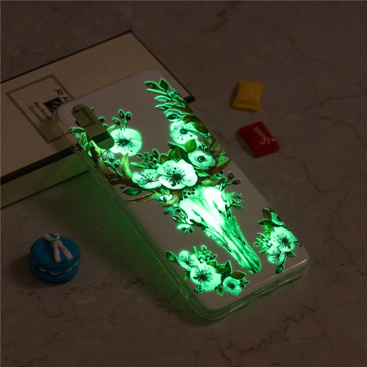 Luminous IMD Patterned Soft TPU Mobile Case for Huawei P20 Pro - Flowered Elk