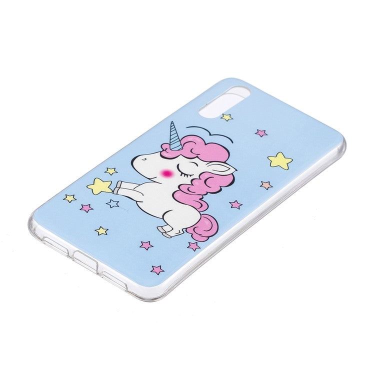 Luminous IMD Patterned Soft TPU Mobile Shell for Huawei P20 Pro - Shy Unicorn