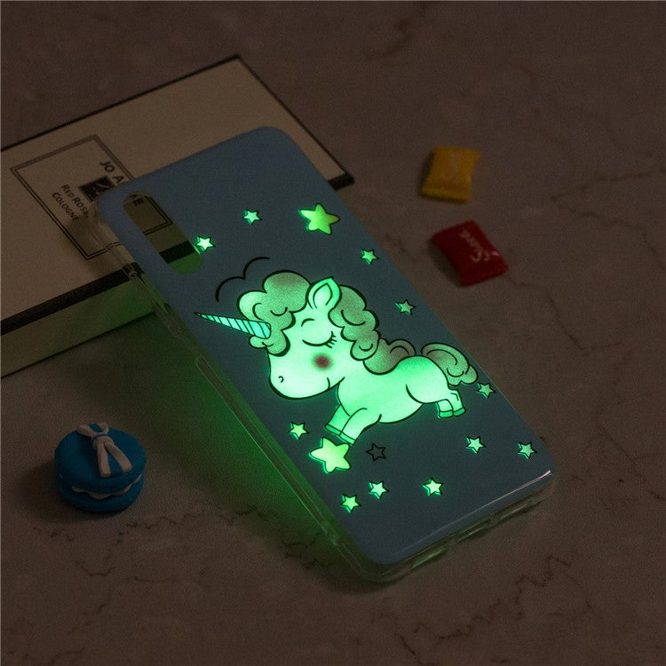 Luminous IMD Patterned Soft TPU Mobile Shell for Huawei P20 Pro - Shy Unicorn