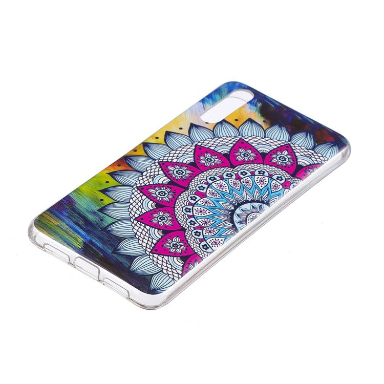 Luminous IMD Patterned Soft TPU Mobile Casing for Huawei P20 Pro - Mandala Flower