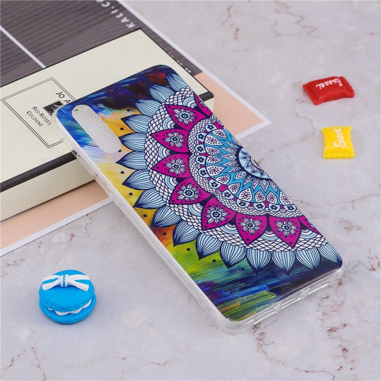Luminous IMD Patterned Soft TPU Mobile Casing for Huawei P20 Pro - Mandala Flower