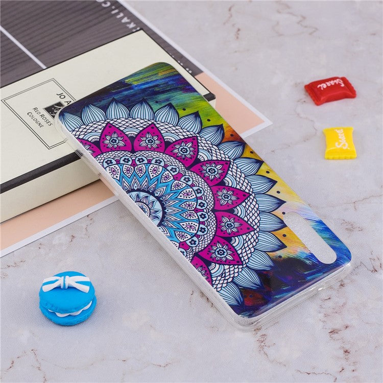 Luminous IMD Patterned Soft TPU Mobile Casing for Huawei P20 Pro - Mandala Flower