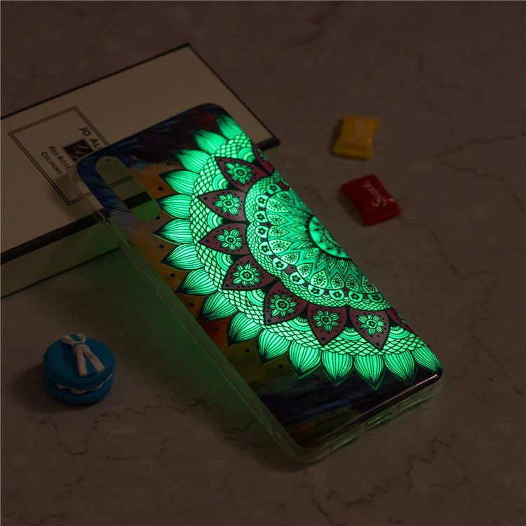 Luminous IMD Patterned Soft TPU Mobile Casing for Huawei P20 Pro - Mandala Flower