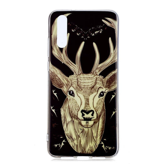 Luminous IMD Patterned Soft TPU Back Cover Case for Huawei P20 Pro - Elk