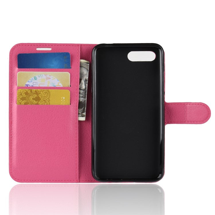 Litchi Texture Wallet Stand Leather Mobile Case for Huawei Honor 10 - Rose
