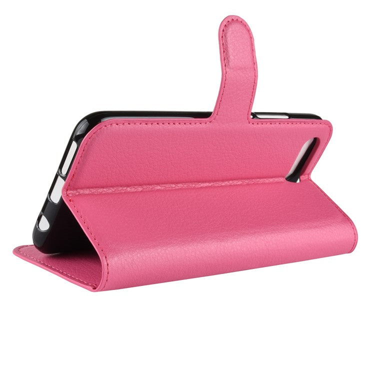 Litchi Texture Wallet Stand Leather Mobile Case for Huawei Honor 10 - Rose