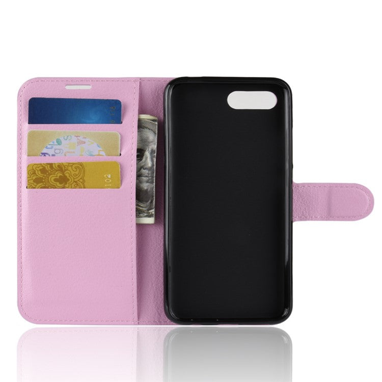 Litchi Texture Wallet Stand Leather Protective Cover Case for Huawei Honor 10 - Pink