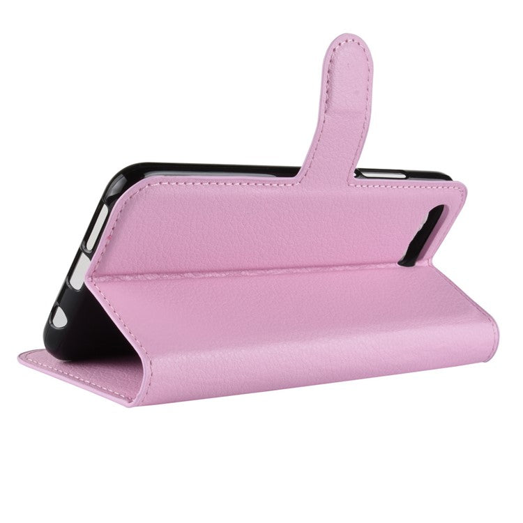 Litchi Texture Wallet Stand Leather Protective Cover Case for Huawei Honor 10 - Pink