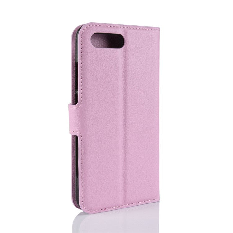 Litchi Texture Wallet Stand Leather Protective Cover Case for Huawei Honor 10 - Pink