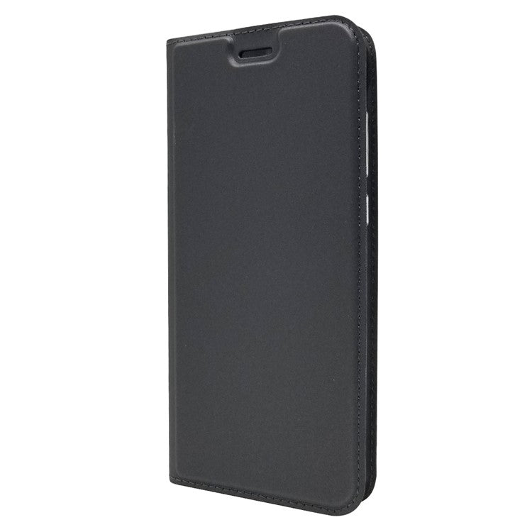Magnetic Adsorption Leather Stand Phone Casing with Card Slot for Huawei P20 Pro - Black
