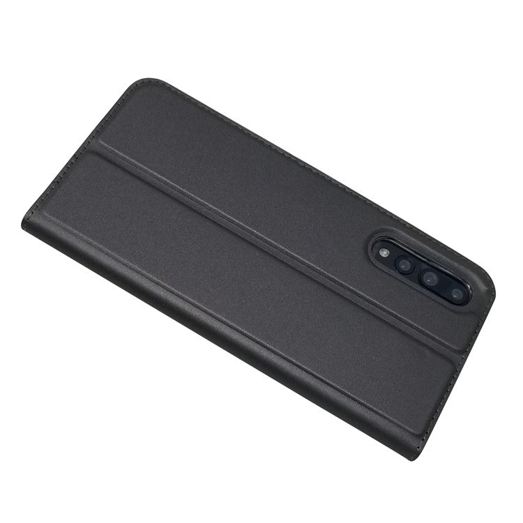 Magnetic Adsorption Leather Stand Phone Casing with Card Slot for Huawei P20 Pro - Black
