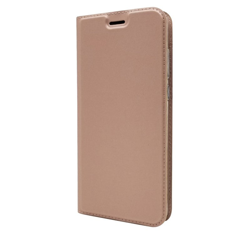 Magnetic Adsorption Leather Stand Phone Casing with Card Slot for Huawei P20 Pro - Rose Gold