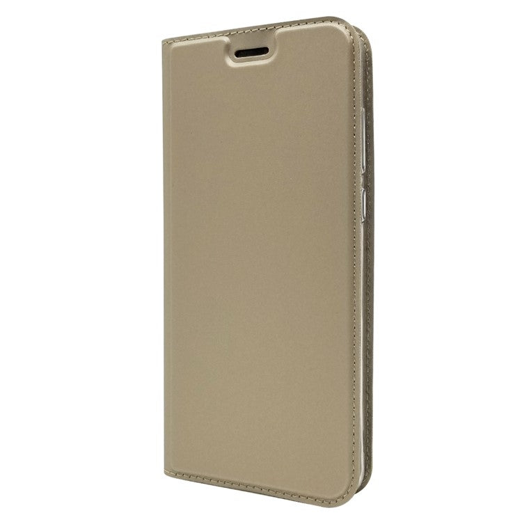 Magnetic Adsorption Leather Stand Phone Casing with Card Slot for Huawei P20 Pro - Gold