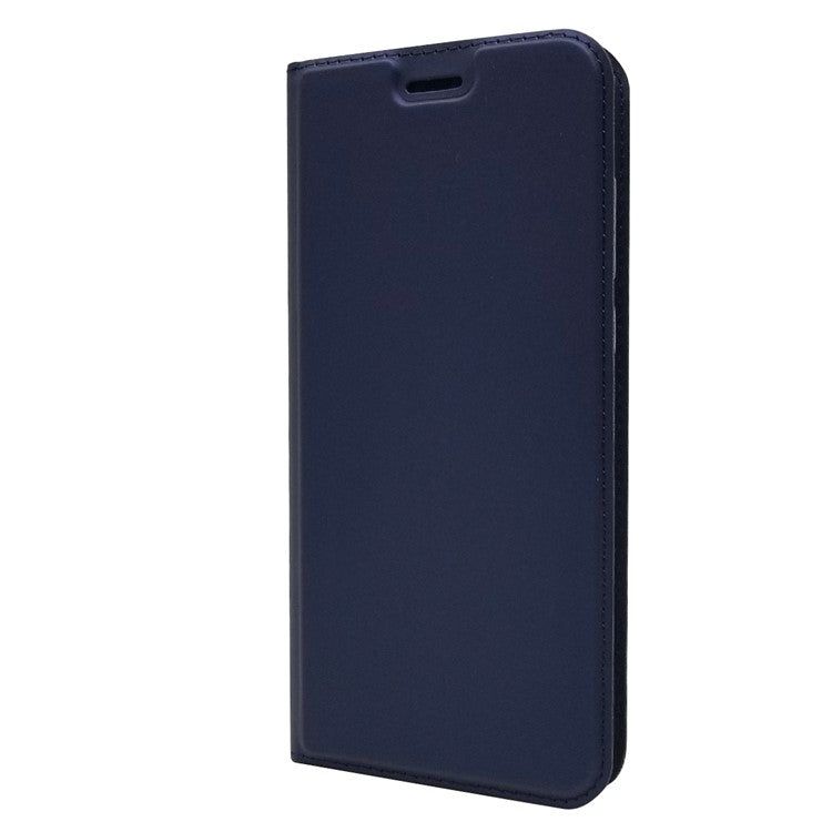 Magnetic Adsorption Leather Stand Phone Casing with Card Slot for Huawei P20 Pro - Dark Blue